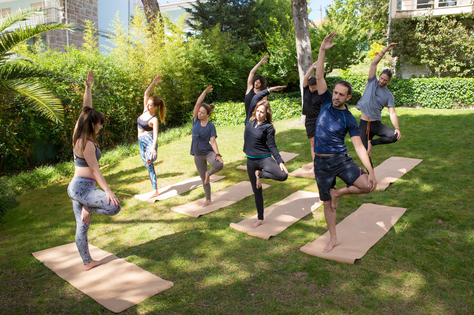 Yoga on a park